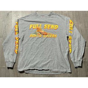 Men's NELK BOYS‎ Full Send Auntie Killers Long Sleeve Tee Shirt Gray Size Medium